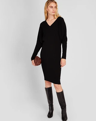 Cashmere Dolman V-Neck Dress