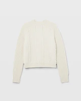 Cashmere Cropped Fringe Sweater