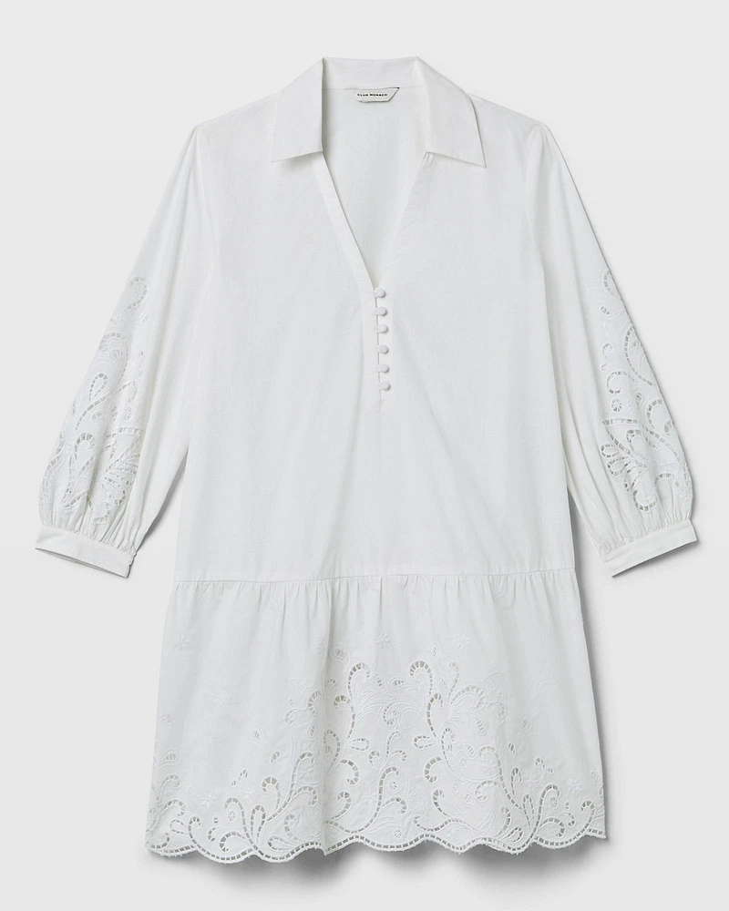 Embroidered Eyelet Mini Dress