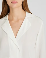 Silk Open-Neck Blouse