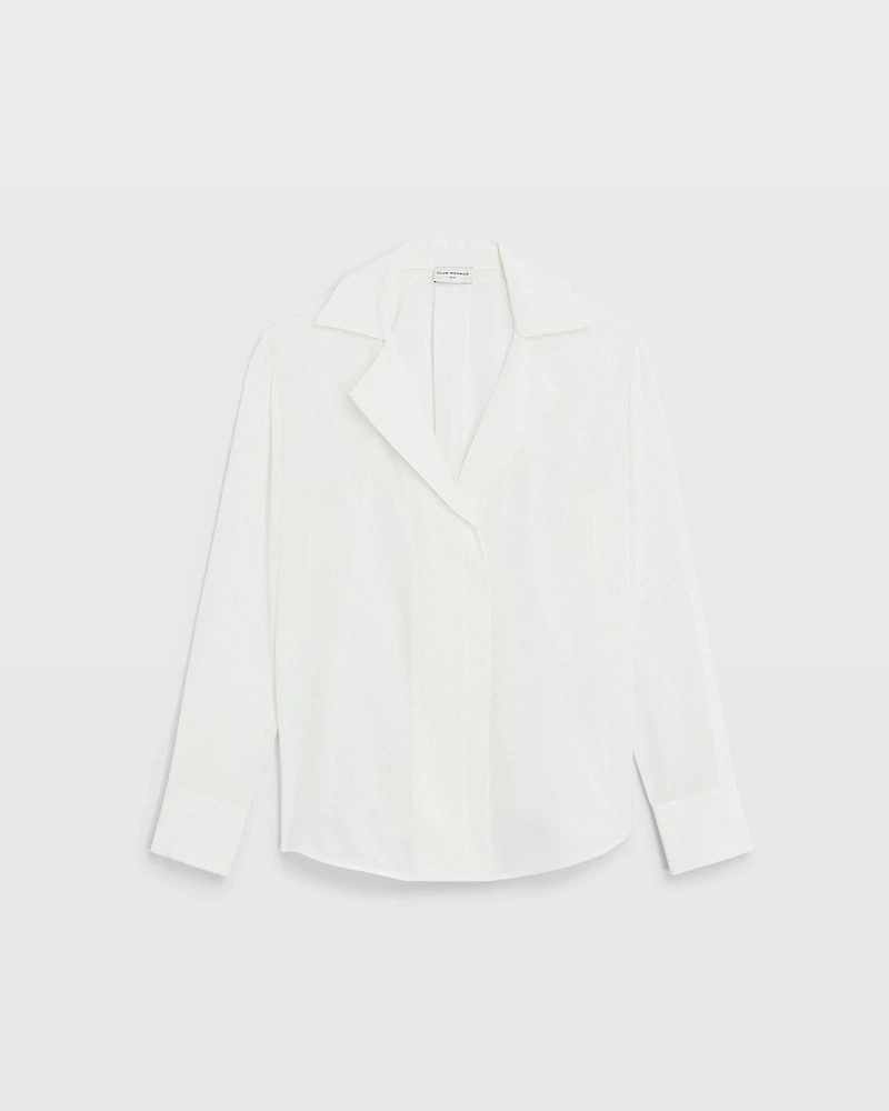 Silk Open-Neck Blouse