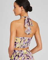 Georgette Tie Halter Top
