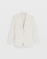 Relaxed Single Breasted Linen-Blend Blazer