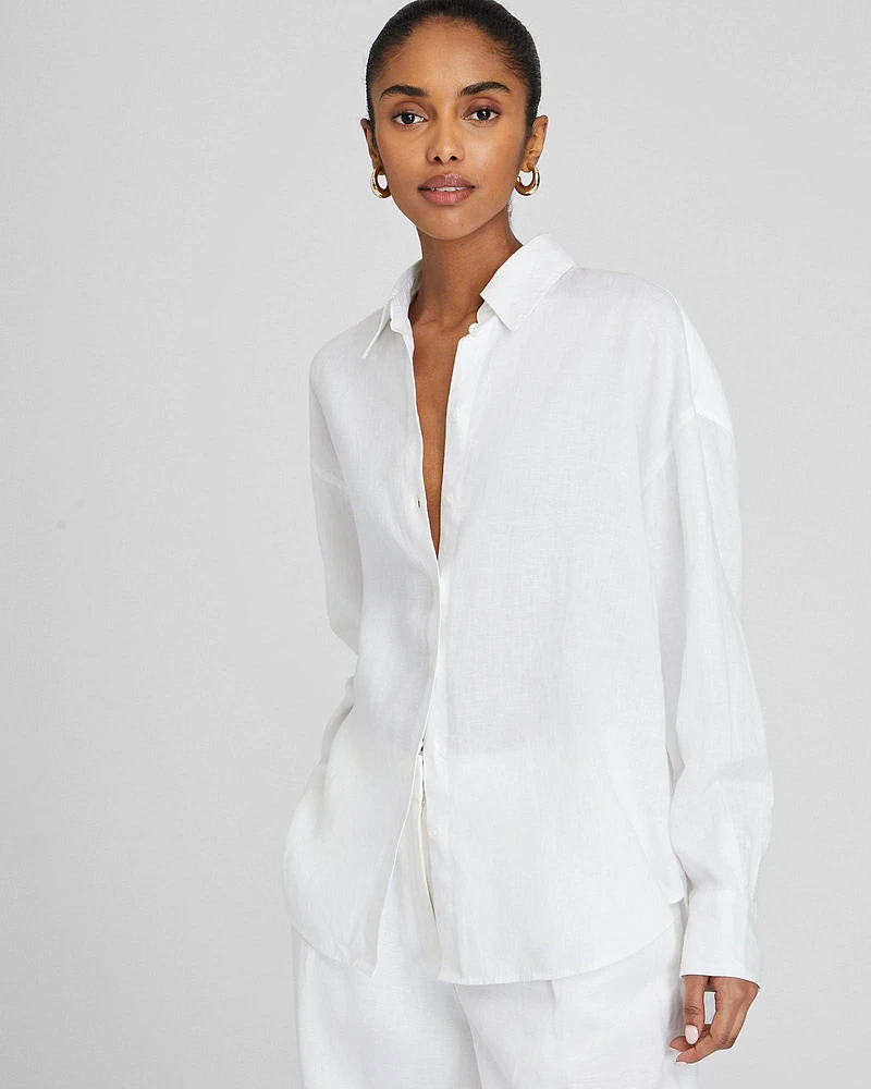 Relaxed Linen Button-Down Shirt