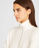 Plush Ribbed Quarter-Zip Sweater