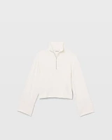 Plush Ribbed Quarter-Zip Sweater