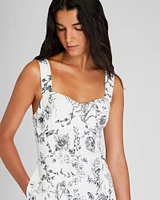 Toile Print Mini Dress