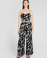Printed Pleat Detail Elasticated Pant