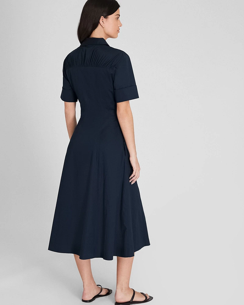 Cotton Poplin Midi Shirt Dress