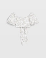 Balloon Sleeve Crop Top