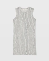Sleeveless Textured Stripe Dress