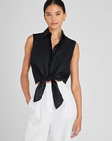 Sleeveless Linen Top