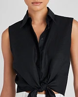 Sleeveless Linen Top