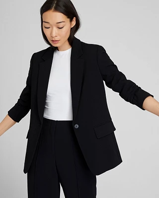 Relaxed Single Breasted Crepe Blazer