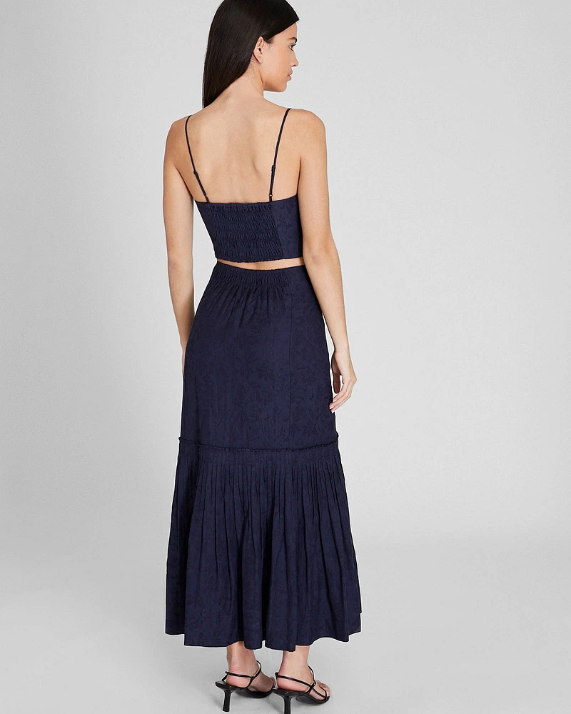 Flounce Hem Maxi Skirt