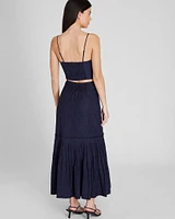 Flounce Hem Maxi Skirt