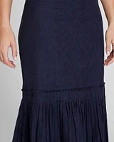 Flounce Hem Maxi Skirt