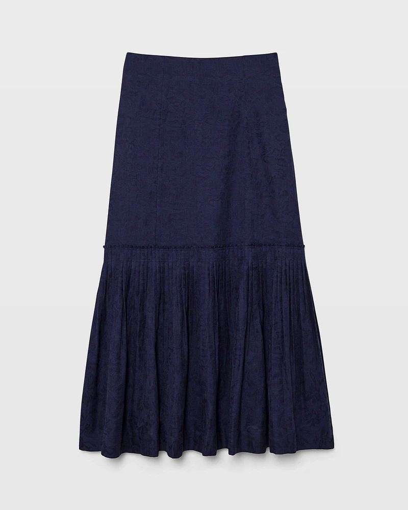 Flounce Hem Maxi Skirt