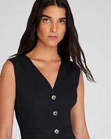 Button Front Pencil Dress