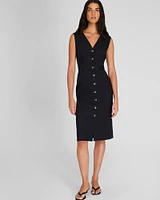 Button Front Pencil Dress