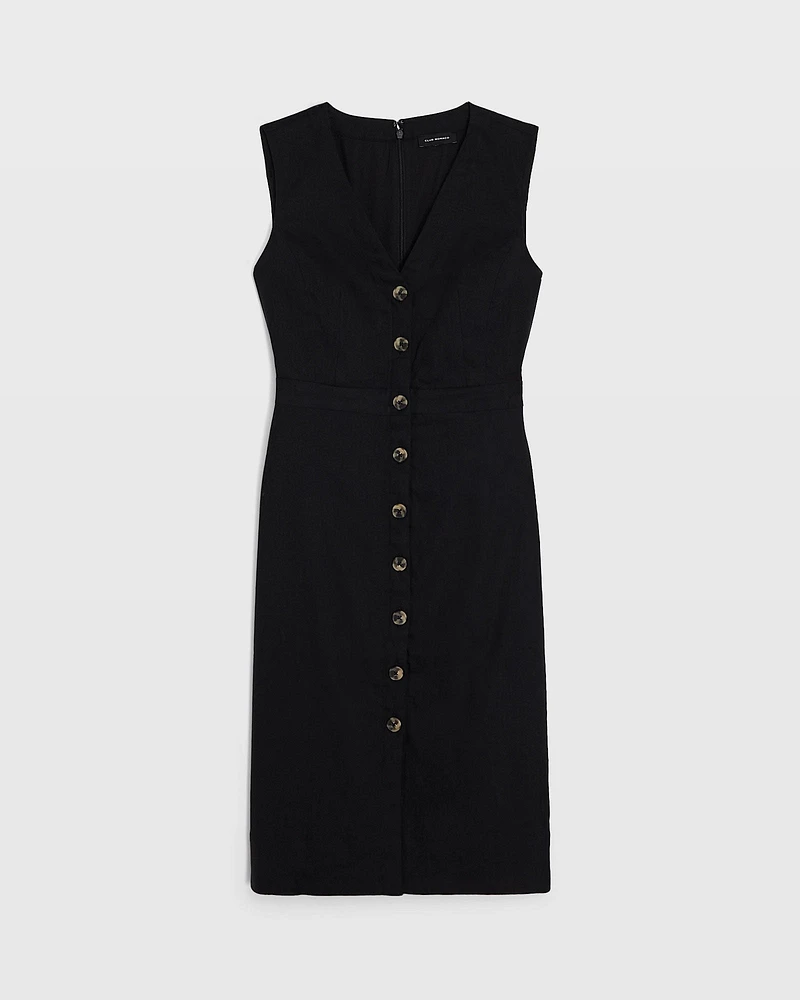 Button Front Pencil Dress