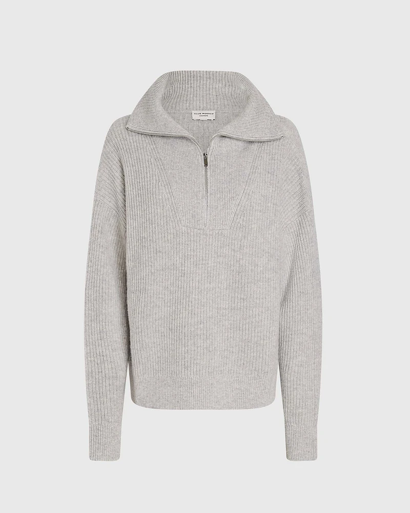 Cashmere Quarter-Zip Sweater