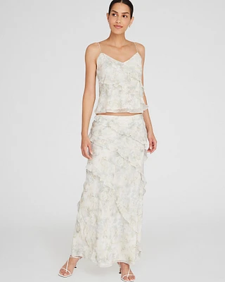 Ruffle Detail Maxi Skirt