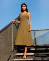 Square Neck Midi Dress