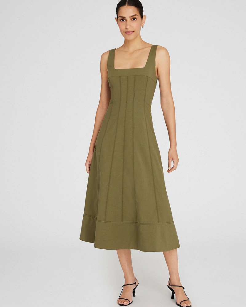 Square Neck Midi Dress
