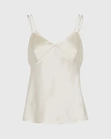 Silk Charmeuse Double-Neckline Cami