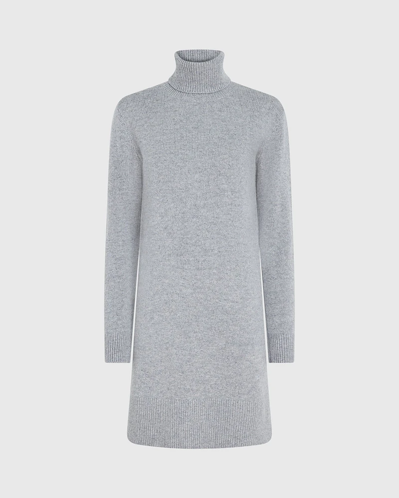 Wool-Cashmere Blend Mini Turtleneck Dress