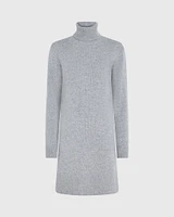 Wool-Cashmere Blend Mini Turtleneck Dress