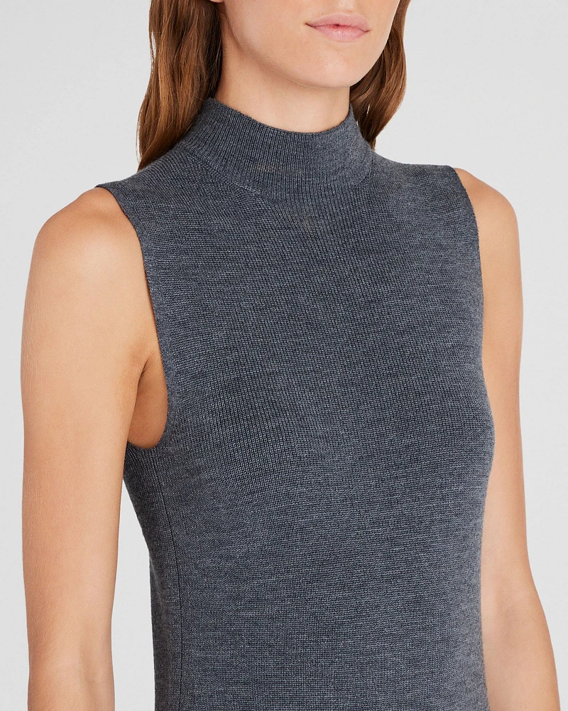 Merino Ribbed Mockneck Dress