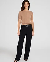 Cashmere Mini-Cable Short-Sleeve Sweater