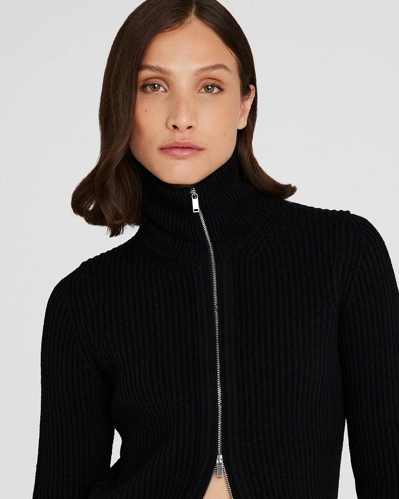 Slim Rib Full-Zip Sweater