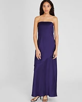 Strapless Silk Charmeuse Maxi Dress