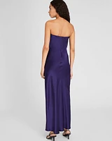 Strapless Silk Charmeuse Maxi Dress