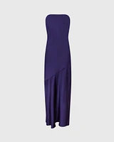 Strapless Silk Charmeuse Maxi Dress
