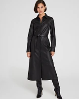 Leather Midi Shirt Dress