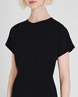 Crewneck Crepe Midi Dress