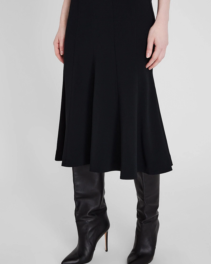 Crewneck Crepe Midi Dress