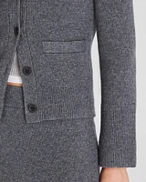 Wool-Cashmere Blend Milano Stitch Cardigan