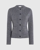 Wool-Cashmere Blend Milano Stitch Cardigan
