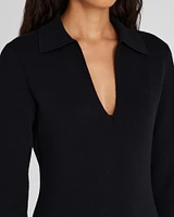 Cashmere Blend Open Collar Maxi Dress