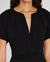 Flutter Sleeve Crepe Midi Dress