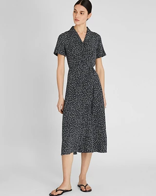 Belted Silk Midi Shirt Dress