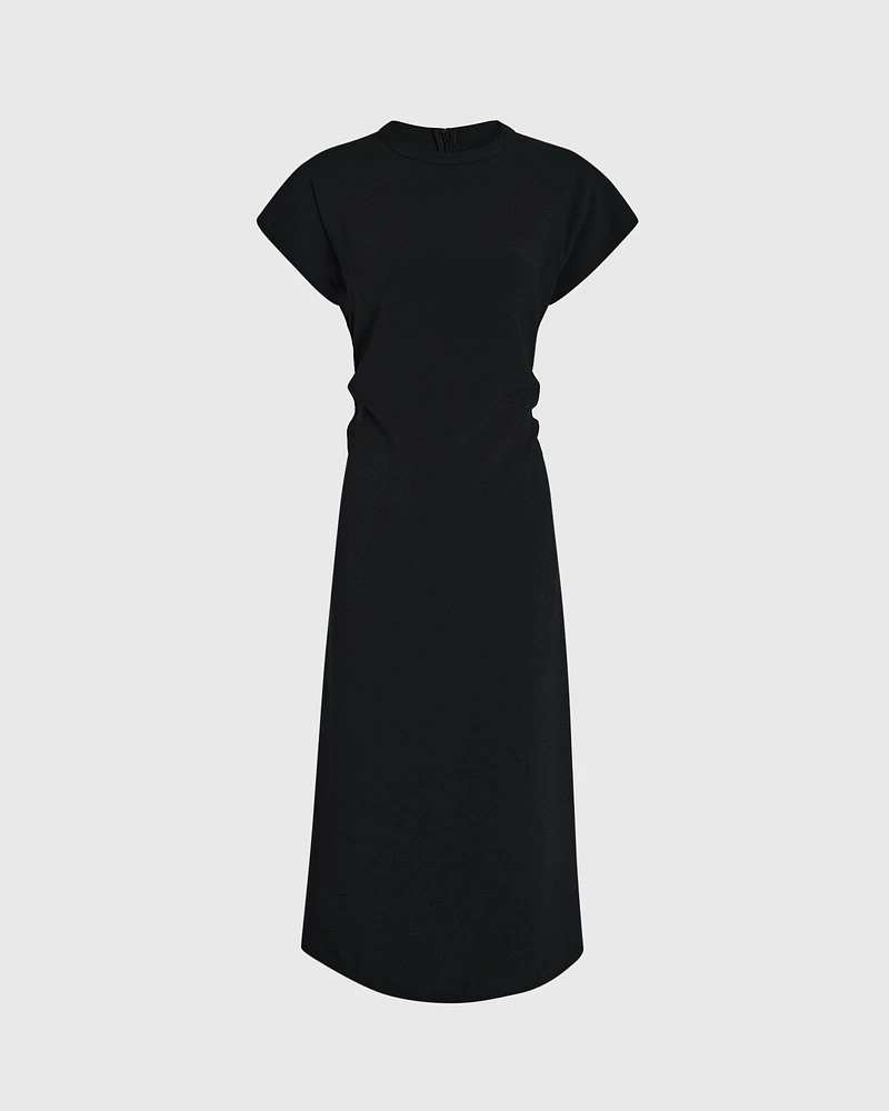 Raglan Sleeve Crepe Dress