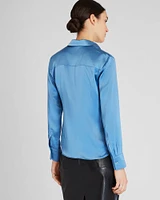 Slim Fit Silk Charmeuse Shirt