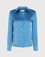 Slim Fit Silk Charmeuse Shirt