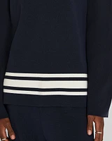 Double Knit Stripe Border Sweater